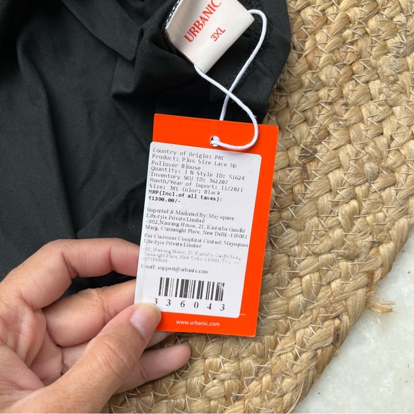 Urbanic Black Deep neck top with sheer sleeves - Picture 10 of 10